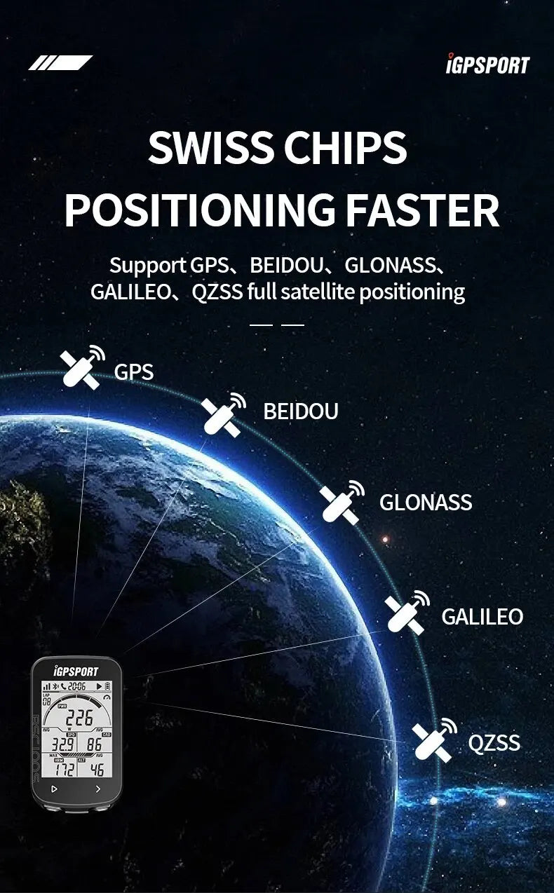 IGPSPORT BSC100S GPS Bike Computer — Wireless Speedometer, Digital Stopwatch & Cycling Odometer