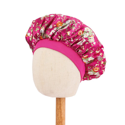 African Print Kids Satin Bonnet - Adjustable Ankara Sleep Cap for Babies & Children, Silk Shower Hat