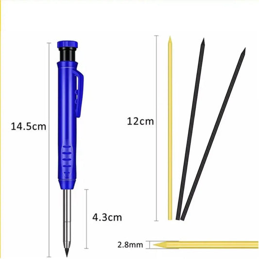 Carpenter Pencil Set for Woodworking - 5 Colors Mechanical Pencils with Refill for Carpentry Marking & Construction Jobs