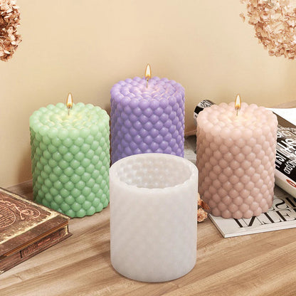 3D Silicone Candle Mold | Cylindrical Bubble Round Ball Shape | Scented Aromatherapy Plaster Candle Making Mold | DIY Handmade Cake Tool
