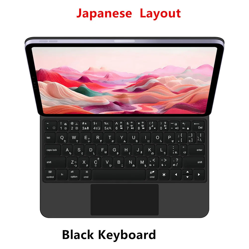 Backlit Magic Keyboard Case for iPad Pro 11/13" (2024 M4) & iPad Air M2 – Smart Folio Cover