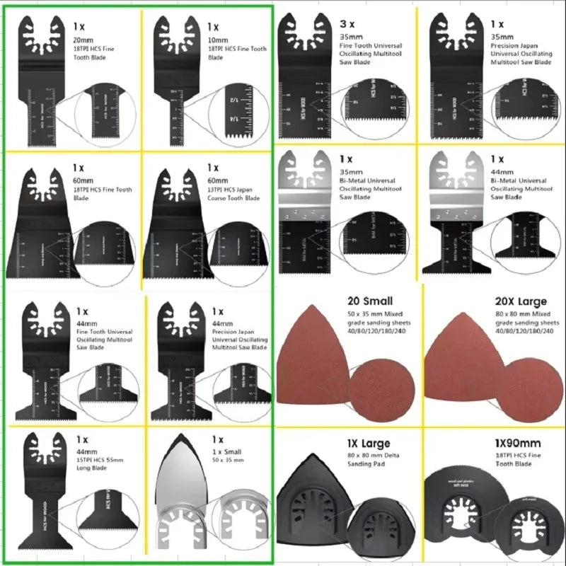88/56Pcs Oscillating Saw Blades Set – Carbon Steel Multi-Tool Blades for Wood, Metal & Plastic Cutting, Heavy-Duty Universal Cutter Kit