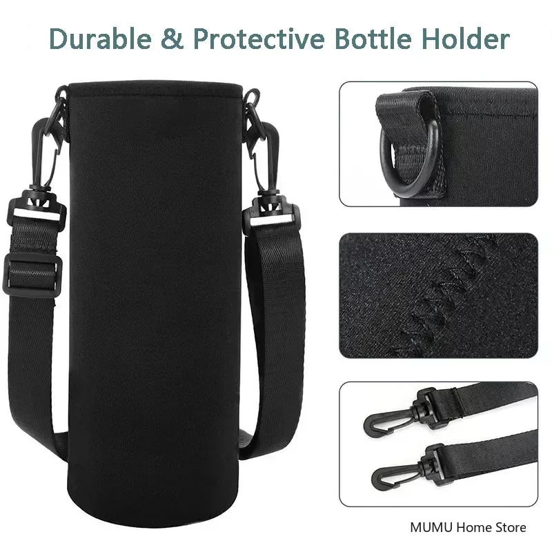 Sports Water Bottle Insulated Neoprene Sleeve - 750ML/1000ML/1500ML Bottle Carry Case & Protective Holder