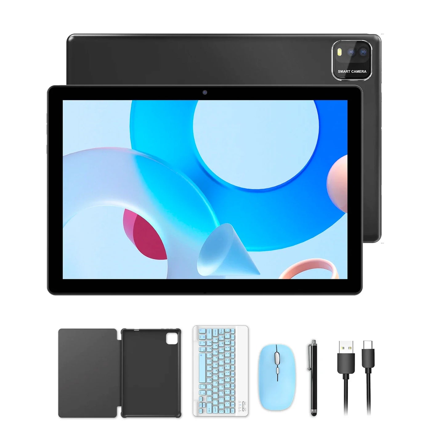 BAKEN 10″ Android 15 Tablet — Quad-Core, 12GB RAM + 64GB Storage, 5G WiFi, 1280×800 Display, Dual Cameras