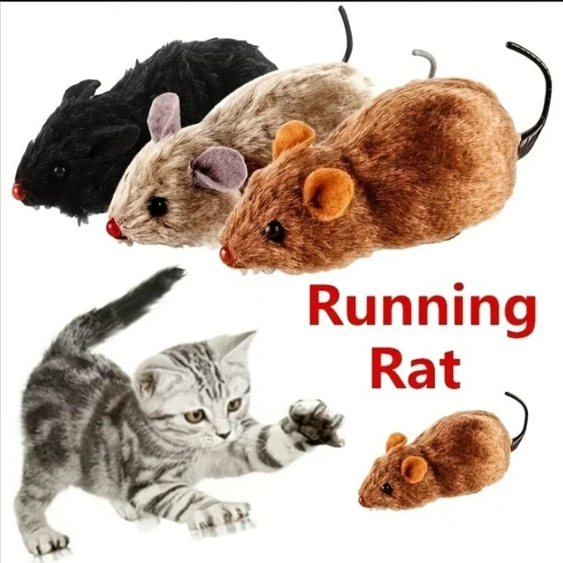 Lifelike Plush Mouse Toy - Funny Running Rat Teaser Toy for Cats, Dogs, and Kids