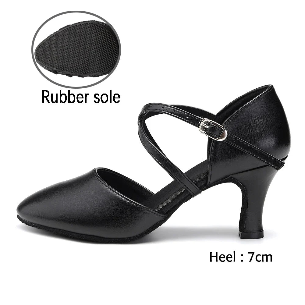 DKZSYIM Women’s Dance Shoes - Latin Tango Jazz Party Dancing Shoes with Lace-Up Closure, Suede Sole, Closed Toe & Microfiber Leather, 7 Colors