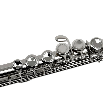 SLADE 16 Closed/Opened Hole C Key Professional Transverse Flute – Concert Musical Instrument with Box, Cleaning Cloth, Stick & Gloves