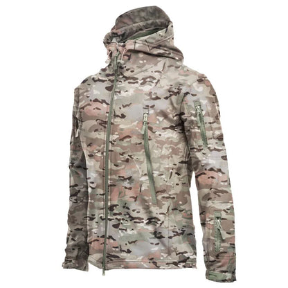 2024 Tactical Soft Shell Jacket for Men - Windproof Waterproof Breathable Fleece Hooded Combat Coat