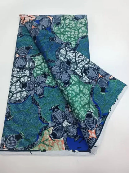 African Golden Glitter Wax Fabric - 6 Yards Ankara Batik Pagne Material for Sewing & Fashion Designs