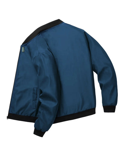 2024 Men's Spring Autumn Jacket – Short Loose Baseball Collar, Solid Color, Business Casual Thin Coat