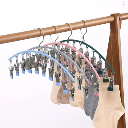 10-Pack Stainless Steel Sock Clips – Windproof Non-Slip Clothes Rack for Drying Socks, Underwear, Towels, and Laundry