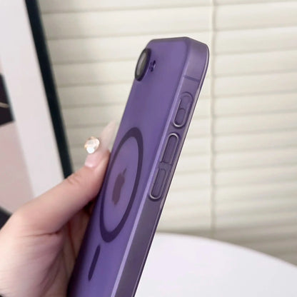 Matte Ultra-Thin Magnetic Phone Case for iPhone 16 / 16E / 15 / 14 / 13 / 12 / 11 Pro Max & Plus – MagSafe Compatible Shockproof Hard Glass Lens Bumper Cover