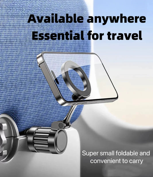 Adjustable 360° Magnetic Phone Holder – Multi-Function Car Headrest Mount for Magsafe & Universal iPhone