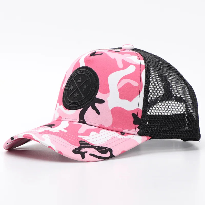 Unisex Cotton Mesh Trucker Hat - Multi Color Casual Summer Baseball Cap for Men & Women