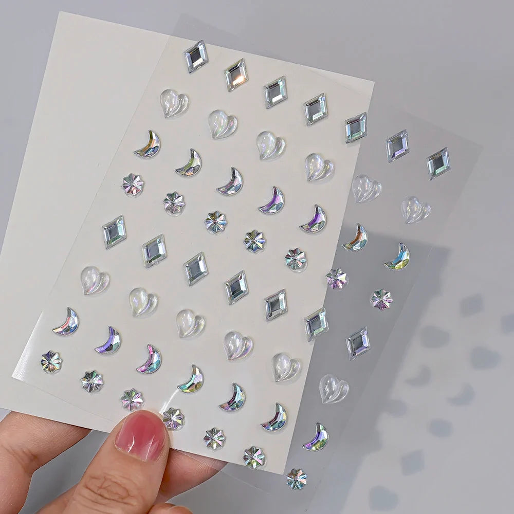 5D Face Diamond Gem Stickers - Colorful Rhinestone Body Makeup Tattoo for Festival, Nail Art & DIY Bling Style