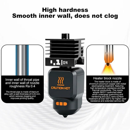 Bambu Lab P2S X2D Hotend Kit - High Quality Standard Flow Removable Nozzle 3D Printer Upgrade