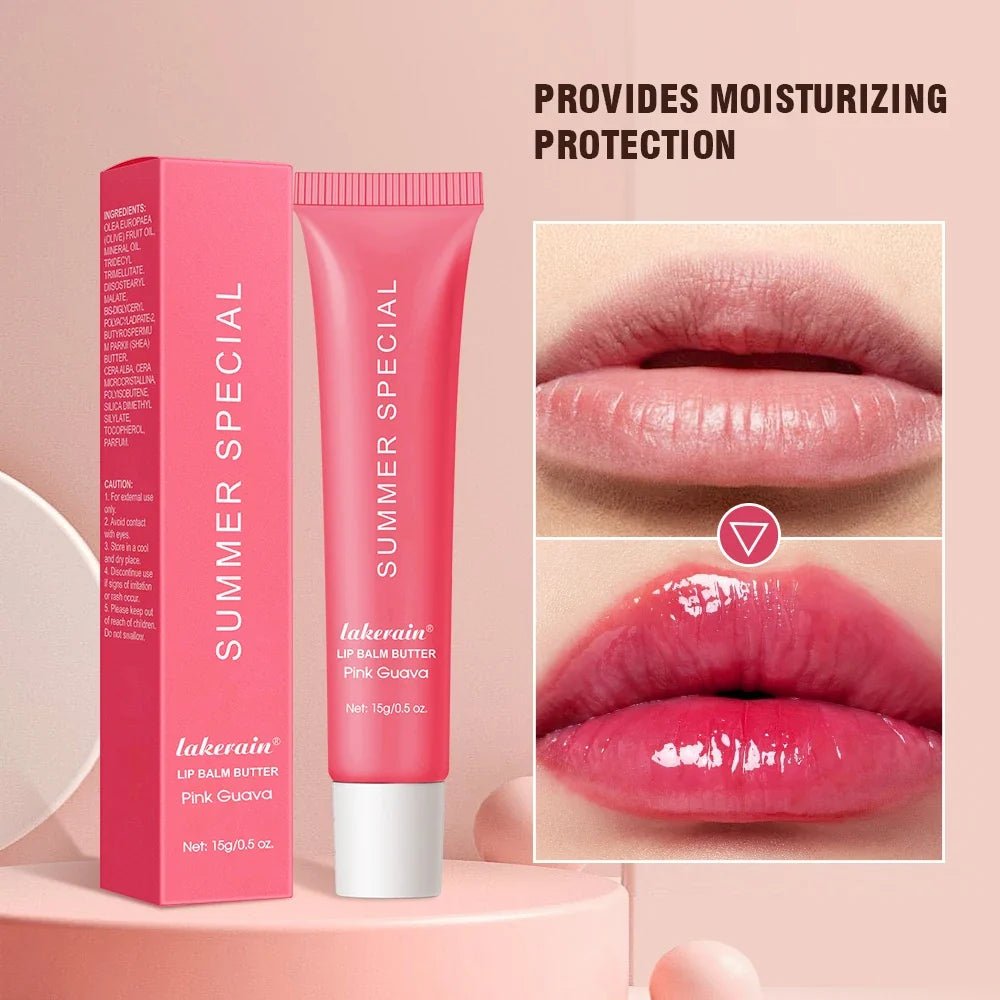 Summer Lip Balm Gloss - Moisturizing Vanilla Mint Scented Transparent Lip Oil Makeup