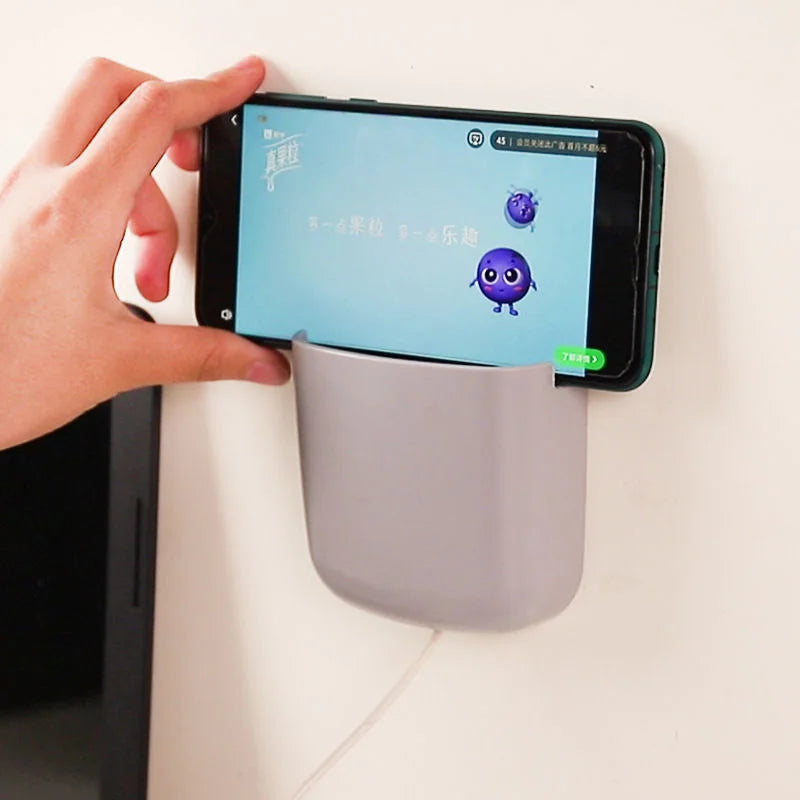 Wall Mounted Storage Box - Mobile Phone Plug Holder, Stand Rack, Remote Control Organizer for Air Conditioner & TV