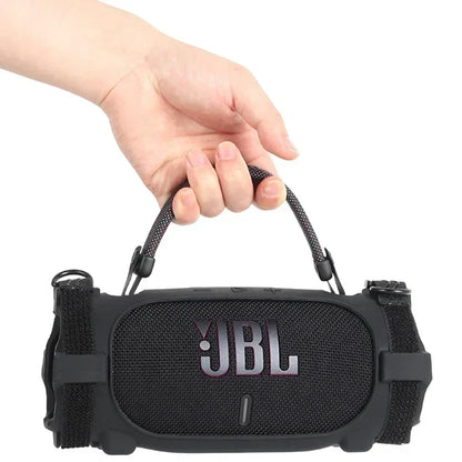 Silicone Case for JBL Charge 6 - Soft Protective Cover with Strap & Carabiner