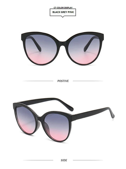Cat Eye Sunglasses for Women - Oversized UV Protection Outdoor Driving Sunshade Glasses