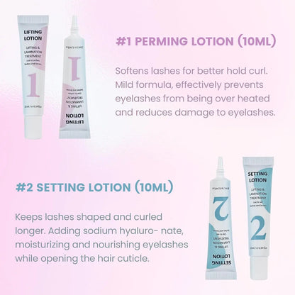 Lomansa Lash Lift Kit - Eyelash Perm & Eyebrow Lamination Set with Step 1#2#3#4 Lifting Lotion Tools