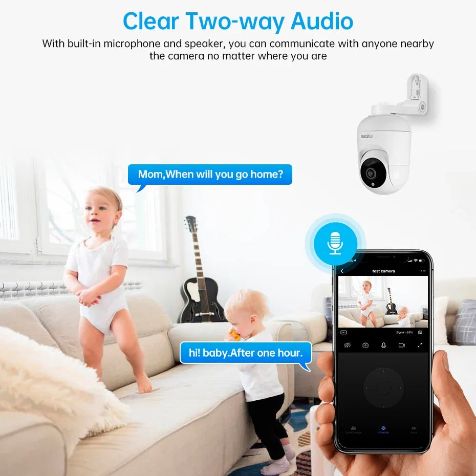FUERS 4K 8MP WiFi Pet Camera - Tuya Smart Wireless Home Security & Baby Monitor Camera