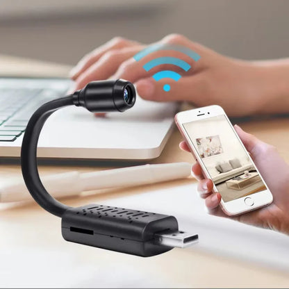 4K USB WiFi Mini Camera - Flexible Lens Motion Detection Video Recorder for Security Monitoring