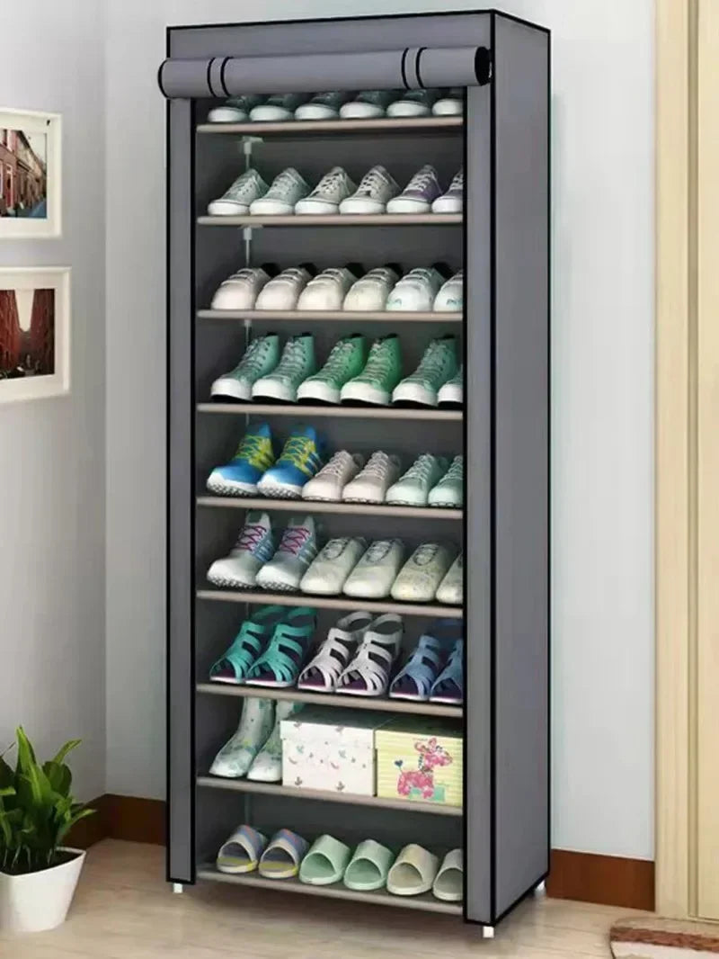 Non-Woven Multi-Layer Shoe Rack – Dormitory Door Cabinet, Space-Saving, Economical, Dustproof Home Storage Box