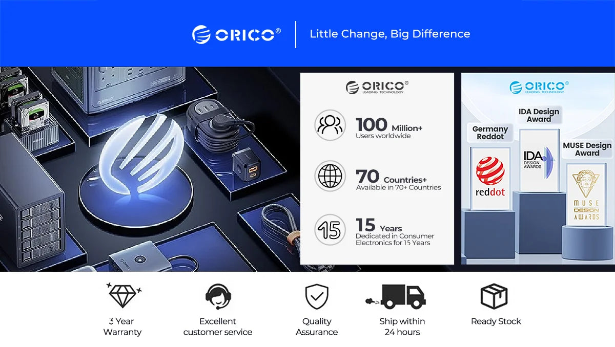 ORICO PCIe 4.0 M.2 NVMe SSD O7000 – 7400MB/s Internal Solid State Drive for PS5 Gaming & Content Creators (1TB/2TB/4TB, M Key 2280)