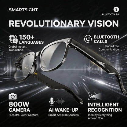 2026 Smart AI Glasses - 4K HD Camera with 8MP Video Recording, ChatGPT Support, 150+ Language Translation, WiFi & Bluetooth Audio