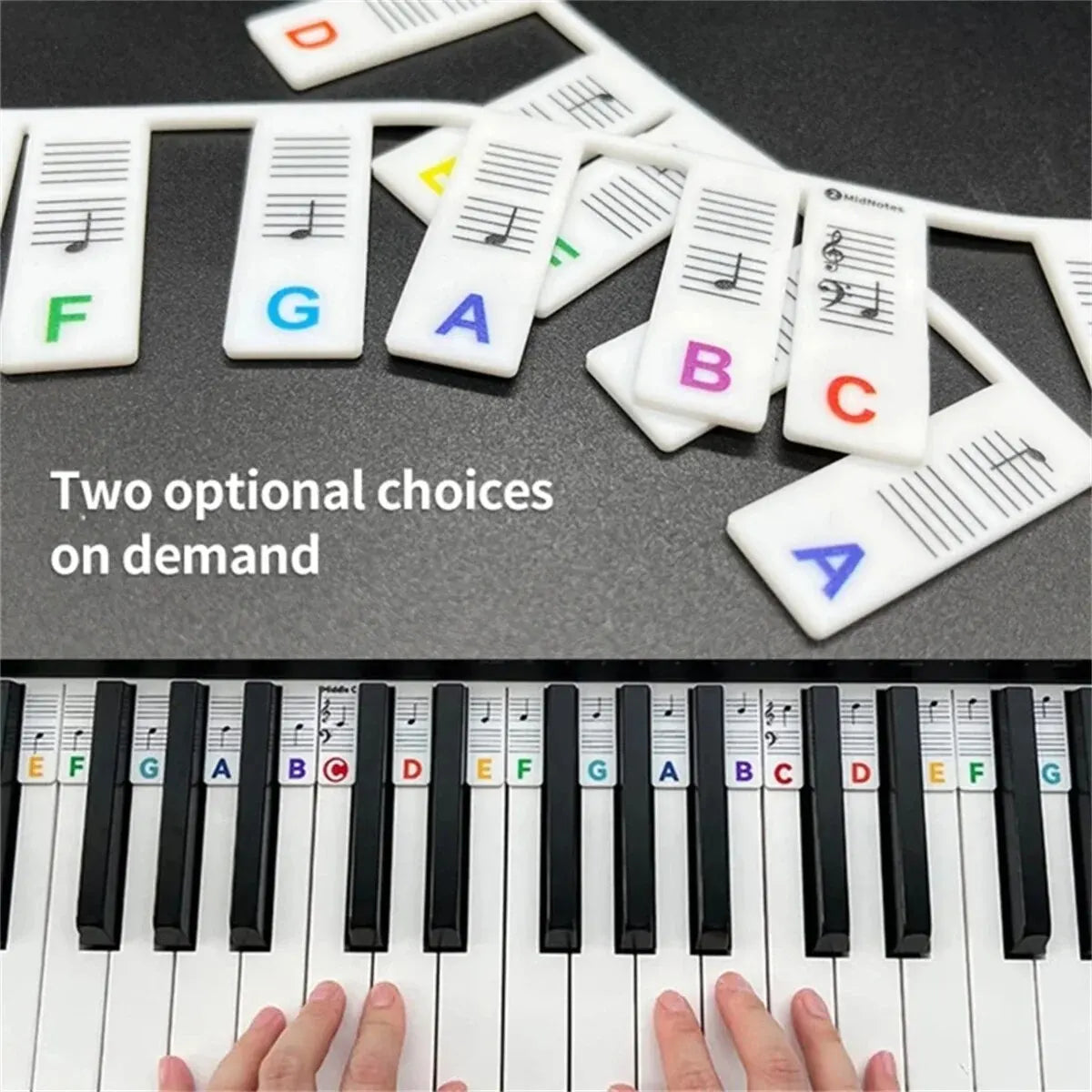 Miwayer Piano Keyboard Stickers – Removable Note Labels for 88/61 Keys, Beginner Piano Learning Guide
