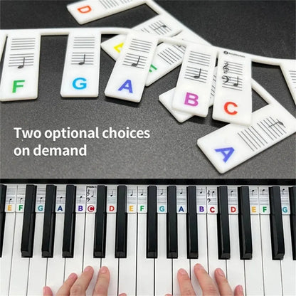 Miwayer Piano Keyboard Stickers – Removable Note Labels for 88/61 Keys, Beginner Piano Learning Guide