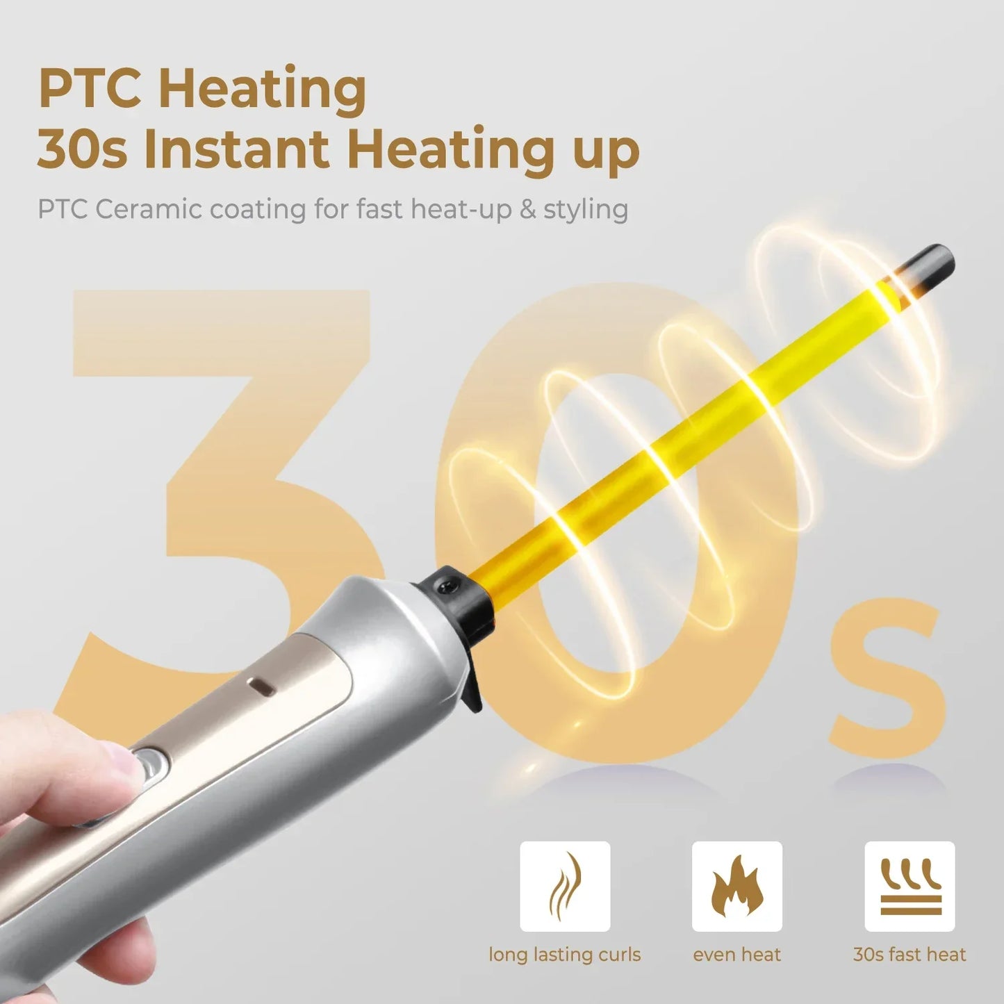 9mm Ceramic Hair Curling Iron Wand – Professional Electric Curler Tongs for Salon Styling & Crimping