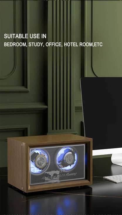IBBETON Luxury Wood Watch Winder – 1 Slot High-End Automatic Watch Box with Mabuchi Motor & Storage Cabinet