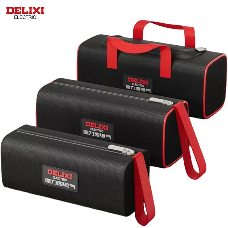 DELIXI ELECTRIC Tool Bag - Portable Oxford Cloth Organizer for Electricians, Carpenters & Home Repairs
