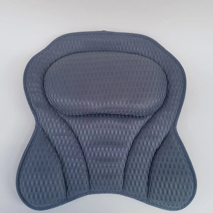 Luxury Bath Pillow for Bathtub – Neck & Back Support Headrest with Soft 4D Mesh
