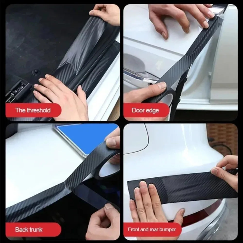 3D Carbon Fiber Car Sticker — Anti-Scratch, Waterproof Matte Black Protective Film for Car Body