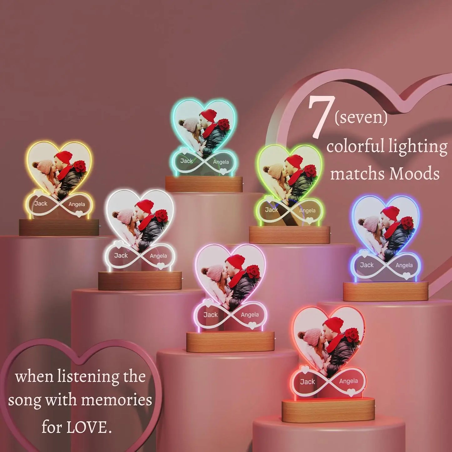 Customized Spotify Music Plaque – Personalized Acrylic Photo Frame Lamp for Anniversary, Birthday & Romantic Gifts