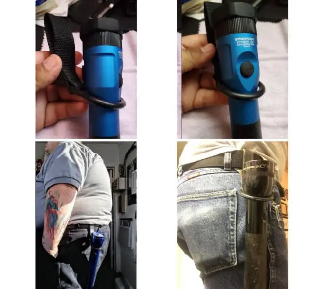 Tactical Flashlight Holster - Portable LED Torch Pouch with Molle Belt Carry Case for Hunting Camping Tools