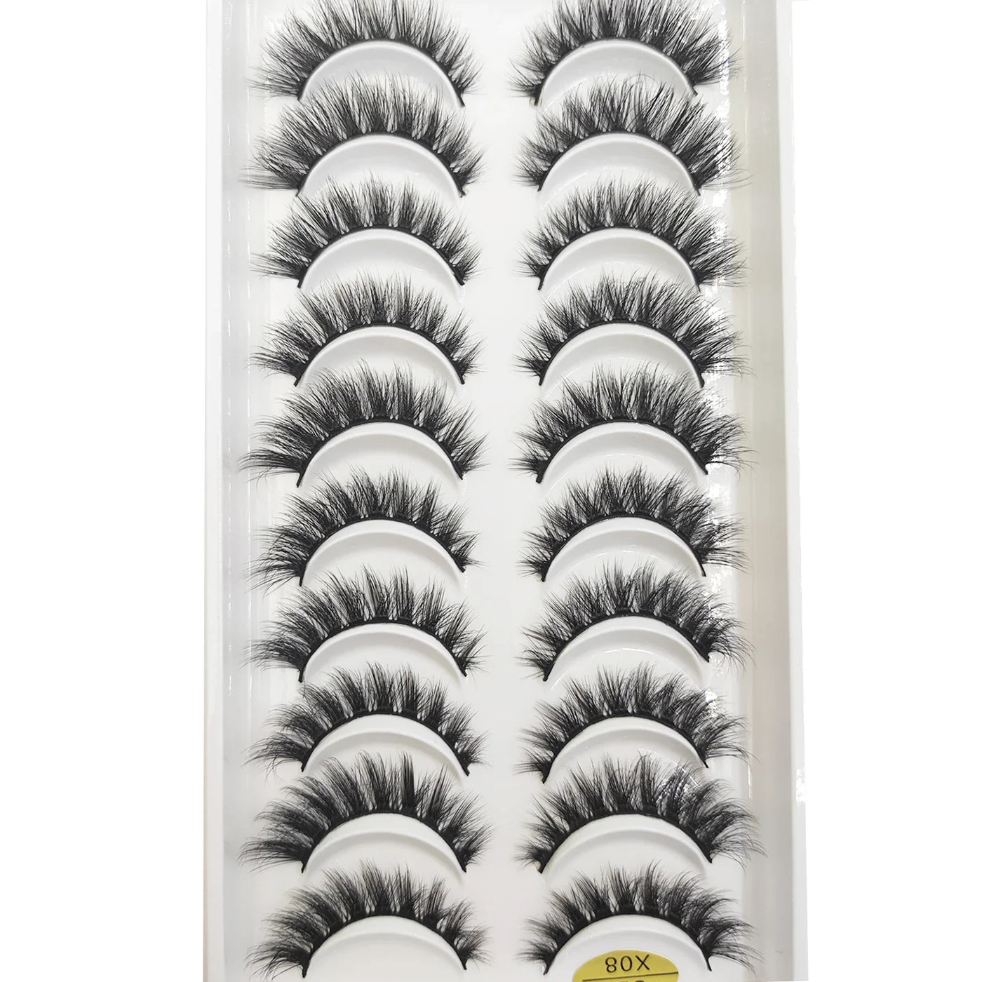 10 Pairs 3D Mink False Eyelashes – Soft Natural Cross Messy Dense Lash Extensions Makeup