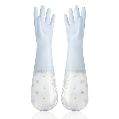 Waterproof Cleaning Gloves | Latex Household Dishwashing Gloves | Kitchen & Laundry Wear-Resistant Rubber Gloves