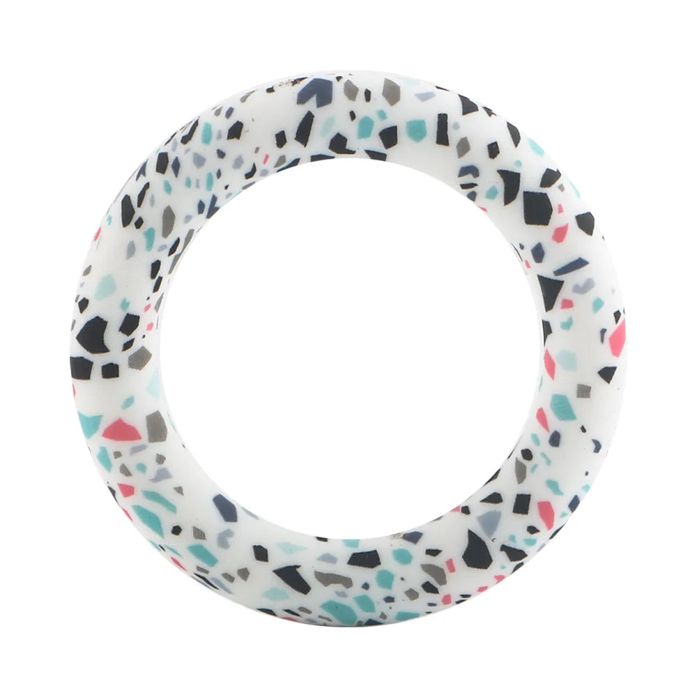 Kovict Silicone Ring Pendant Blanks - 65mm Round Printed Rings for DIY Jewelry & Craft Making