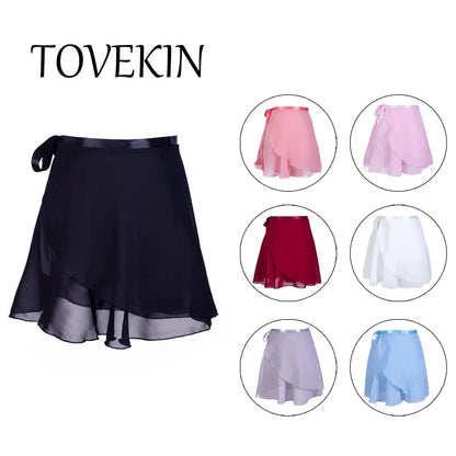 Adult Chiffon Ballet Tutu Skirt - Wrap Dance Skirt for Women & Girls Gymnastics Training