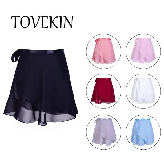 Adult Chiffon Ballet Tutu Skirt - Wrap Dance Skirt for Women & Girls Gymnastics Training