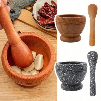 Resin Mortar and Pestle Set - Mini Kitchen Spice, Herb & Garlic Grinding Bowl for Cooking & Restaurant Use