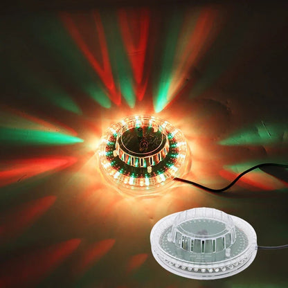 Sound Activated RGB Disco Ball Light - USB Rotating LED Party Stage Lamp for KTV Bar Events and Home Entertainment