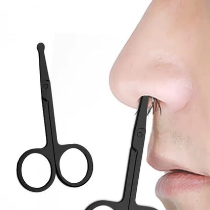 Mini Stainless Steel Nose Hair Scissors Round Head Portable Ergonomic Nose Hair Trimmer Cutter