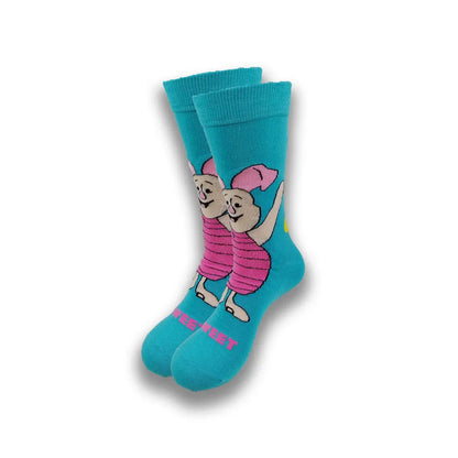 Men's Cartoon Character Crew Socks - Fun Novelty Cotton Casual Socks