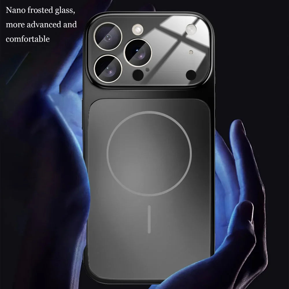 Original Glass Nano Matte Case – Magnetic MagSafe Wireless Charging Armor Cover for iPhone 17 Pro Max, 16, 15, 14, 13 Pro Max, 17 Air