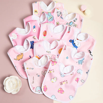 Cotton Baby Bib Set - 4/6/8/10PCS Waterproof Feeding Bibs & Toddler Scarf Protection for Newborn Boys Girls